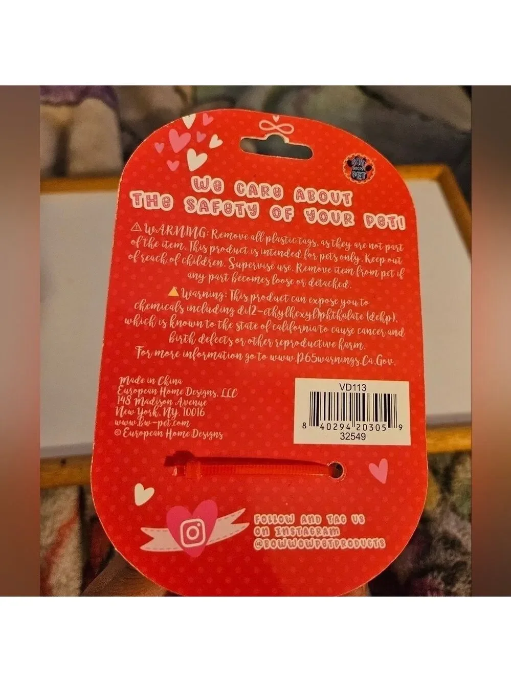 Pink Valentine’s Day Squeaky Dog Bone Toy Rose Scented & Textured Europan Home